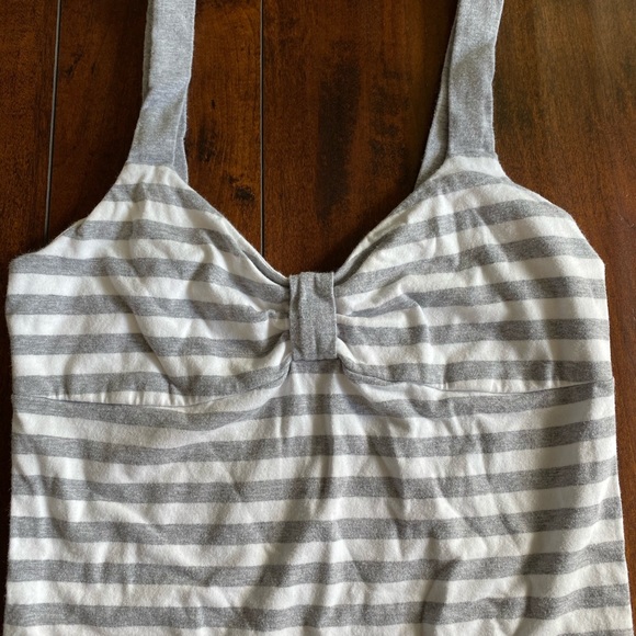 American Eagle Gray & White Striped Tank Top Small - Picture 2 of 4